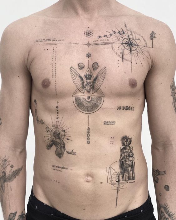 V-Line Tattoos Ideas for Men