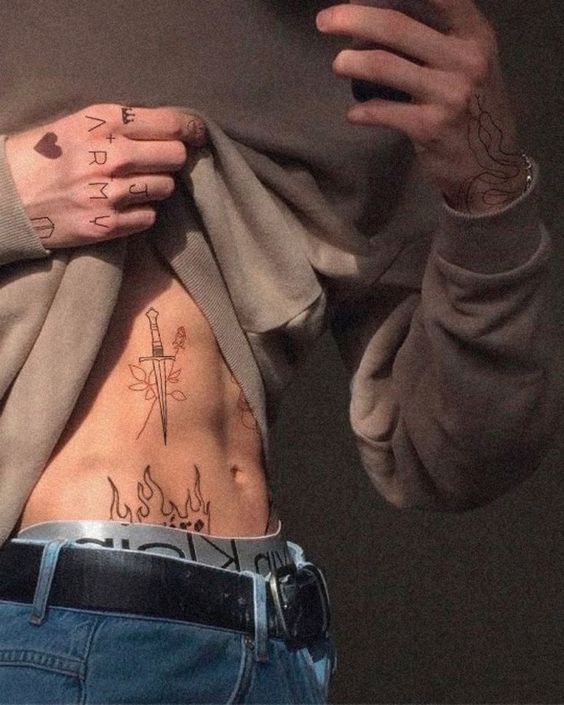 V-Line Tattoos Ideas for Men